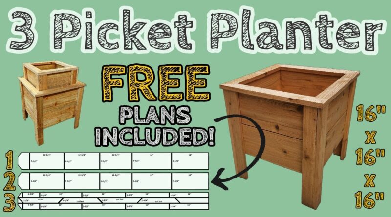 Three Picket Planter Box. FREE PLANS.