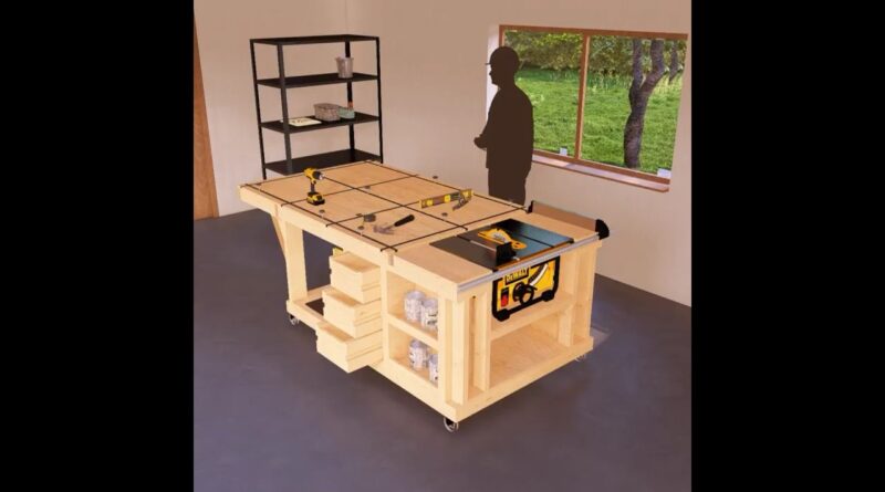 4×6 ft DIY Flip-Top Workbench Plans #ad #woodworkingplans #workbench #diyprojects #dewalt #woodwork