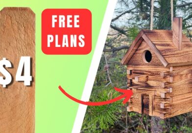 Make This Log Cabin Birdhouse for Under $4 (FREE PLANS)